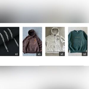 THREE Car Hoodies and Chain Necklacee